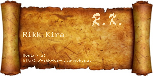 Rikk Kira névjegykártya